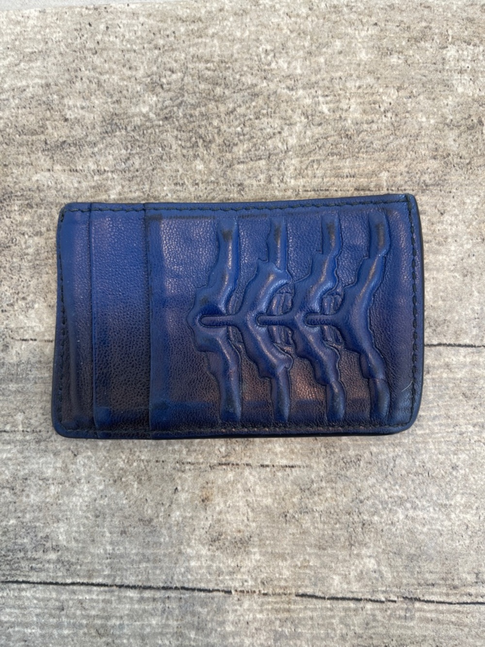 Alexander McQueen Mens Wallet Card Holder Leather Blue
